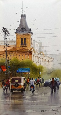 Zahid Ashraf, 12 x 24 inch, Acrylic on Canvas, Cityscape Painting, AC-ZHA-061
